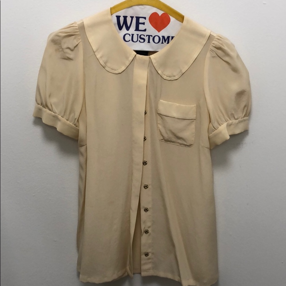 Marc by Marc Jacobs cream short sleeve blouse sz 2